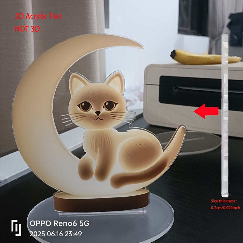 2D Bohem Tarzı Kedi Süsü, ev ve ofis dekoru için ideal hediye.