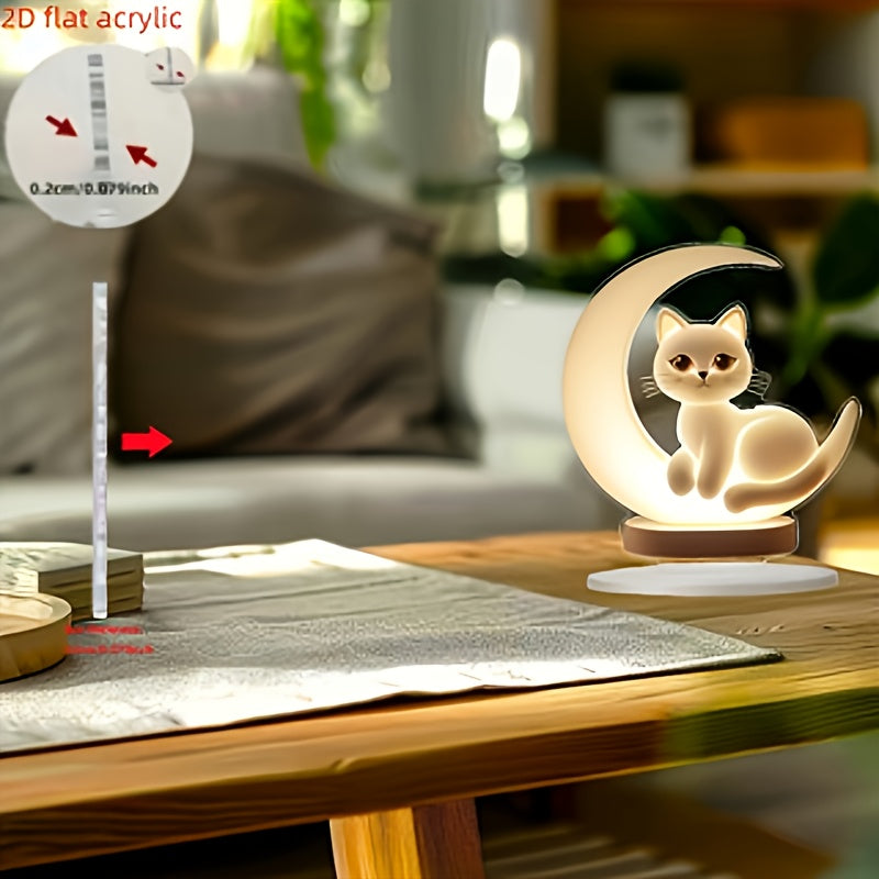 2D Bohem Tarzı Kedi Süsü, ev ve ofis dekoru için ideal hediye.