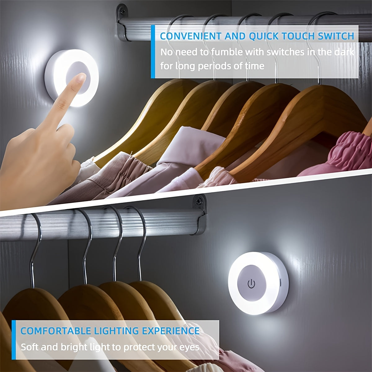 Modern LED dokunmatik gece lambası, şarj edilebilir 400mAh lityum pil, sıcak/soğuk beyaz ışık, ayarlanabilir parlaklık, yatak odası ve ev dekoru için ideal.