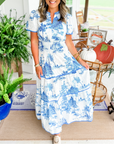 Eliza | Klasik Toile Maxi Elbise