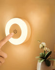Modern LED dokunmatik gece lambası, şarj edilebilir 400mAh lityum pil, sıcak/soğuk beyaz ışık, ayarlanabilir parlaklık, yatak odası ve ev dekoru için ideal.