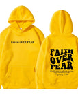 2023 新跨境亚马逊独立站Faith Over Fear新款连帽卫衣女印花卫衣
