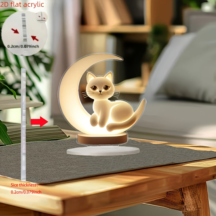 2D Bohem Tarzı Kedi Süsü, ev ve ofis dekoru için ideal hediye.