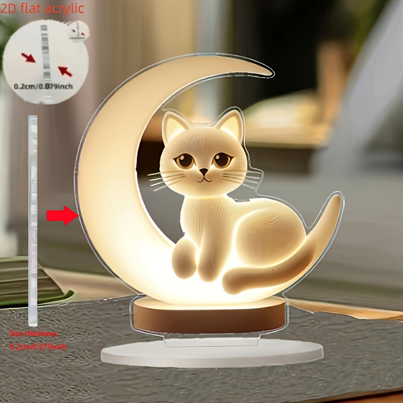 2D Bohem Tarzı Kedi Süsü, ev ve ofis dekoru için ideal hediye.