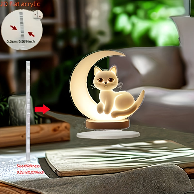 2D Bohem Tarzı Kedi Süsü, ev ve ofis dekoru için ideal hediye.